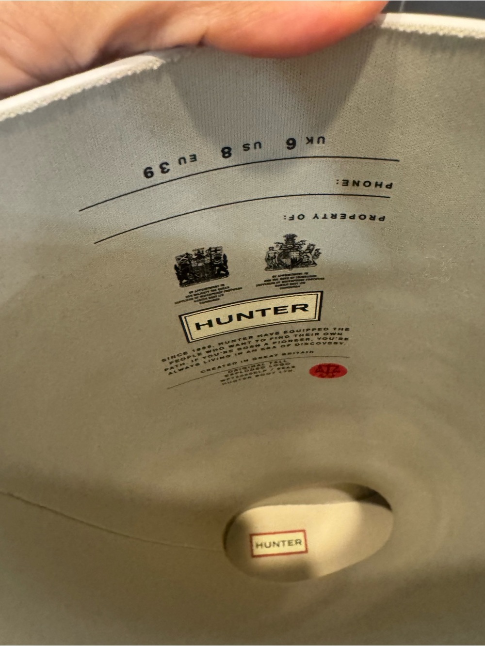 Hunter Cream Rain Boot with Red Logo Detail - Picture 10 of 10